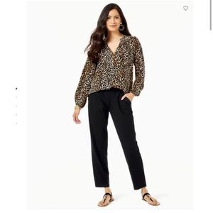 Lilly Pulitzer Malani Knit Pant in Black Size L EUC